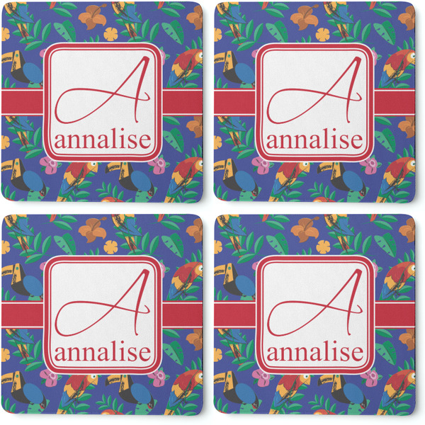 Parrots & Toucans Coaster Rubber Back - Apvl