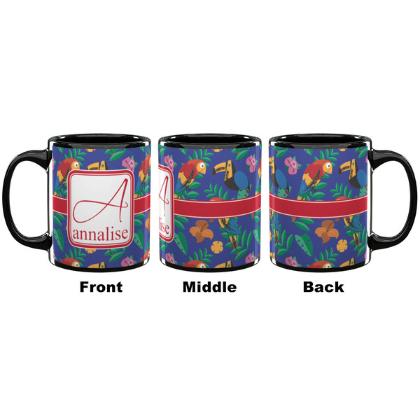 Parrots & Toucans Coffee Mug - 11 oz - Black APPROVAL