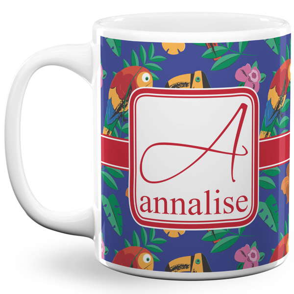 Custom Parrots & Toucans 11 Oz Coffee Mug - White (Personalized)