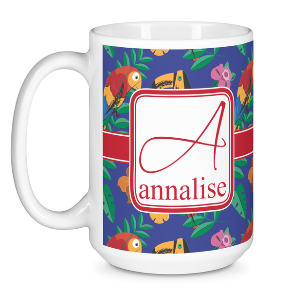 Parrots & Toucans Coffee Mug - 15 oz - White