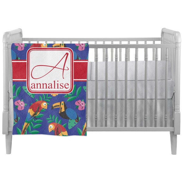 Custom Parrots & Toucans Crib Comforter / Quilt (Personalized)