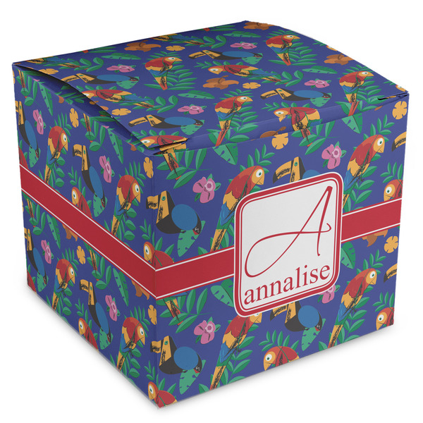Custom Parrots & Toucans Cube Favor Gift Boxes (Personalized)