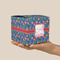 Parrots & Toucans Cube Favor Gift Box - On Hand - Scale View