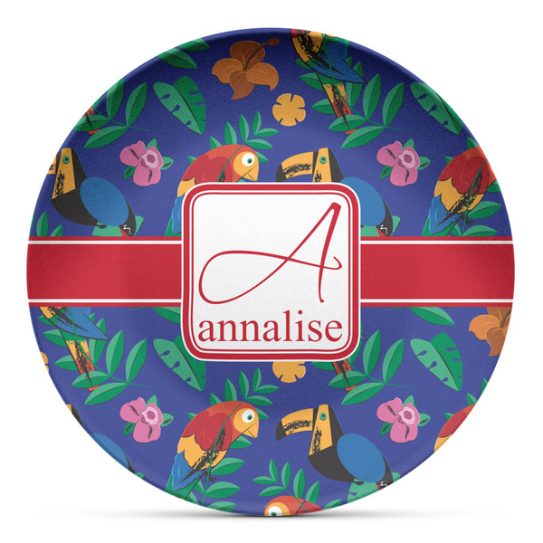 Custom Parrots & Toucans Microwave Safe Plastic Plate - Composite Polymer (Personalized)