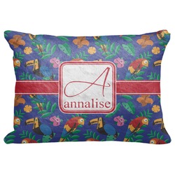 Parrots & Toucans Decorative Baby Pillowcase - 16"x12" (Personalized)