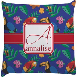 Parrots & Toucans Decorative Pillow Case (Personalized)