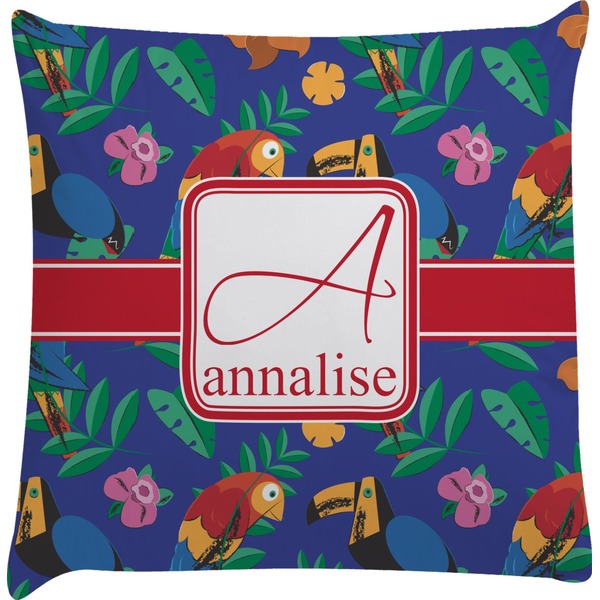 Custom Parrots & Toucans Decorative Pillow Case (Personalized)