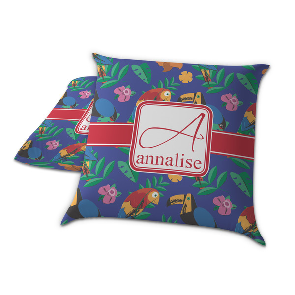 Parrots & Toucans Decorative Pillow Case - TWO