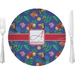 Parrots & Toucans Glass Lunch / Dinner Plate 10" (Personalized)