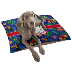Parrots & Toucans Dog Bed - Large w/ Name and Initial