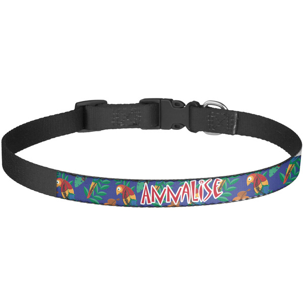Custom Parrots & Toucans Dog Collar - Large (Personalized)