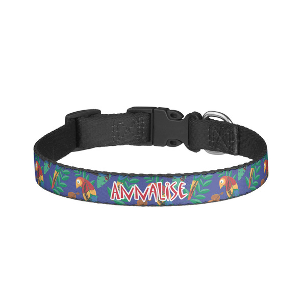 Custom Parrots & Toucans Dog Collar - Large (Personalized)