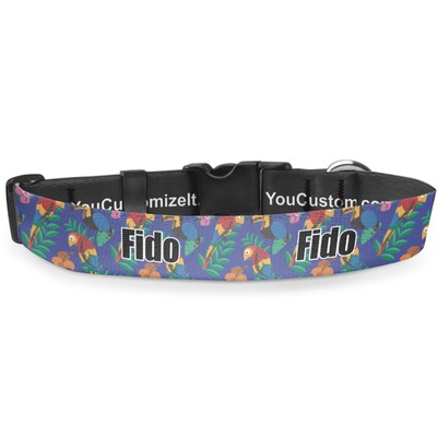 Parrots & Toucans Deluxe Dog Collar (Personalized)