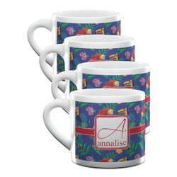 Parrots & Toucans Double Shot Espresso Cups - Set of 4 (Personalized)