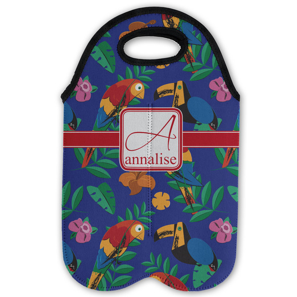 Parrots & Toucans Double Wine Tote - Flat (new)