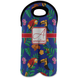 Parrots & Toucans Wine Tote Bag (2 Bottles) (Personalized)