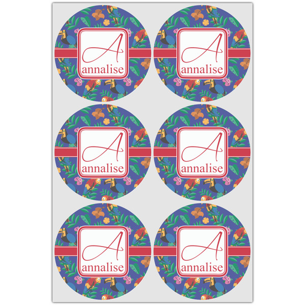 Parrots & Toucans Drink Topper - Large - Set of 6