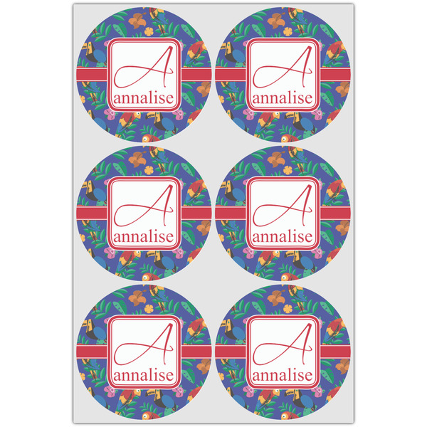 Parrots & Toucans Drink Topper - XLarge - Set of 6