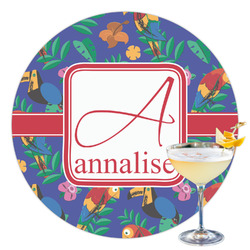 Parrots & Toucans Printed Drink Topper - 3.5" (Personalized)