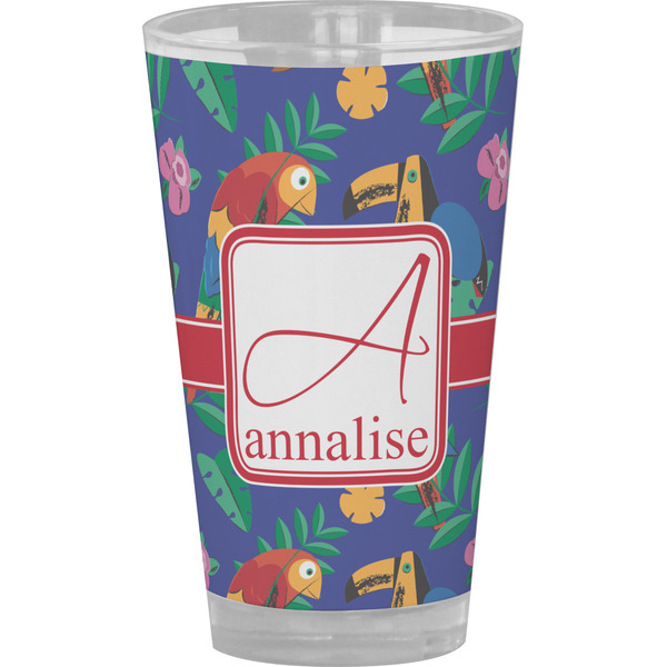 Custom Parrots & Toucans Pint Glass - Full Color (Personalized)