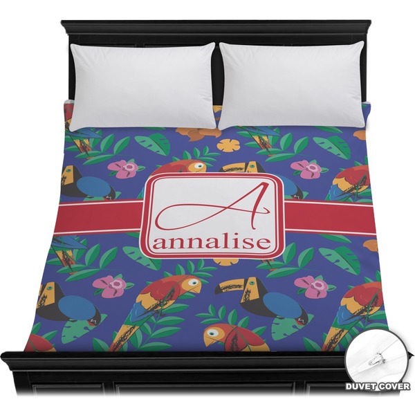 Custom Parrots & Toucans Duvet Cover - Full / Queen (Personalized)