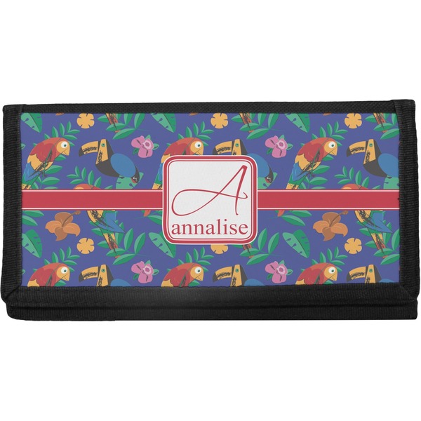 Custom Parrots & Toucans Canvas Checkbook Cover (Personalized)