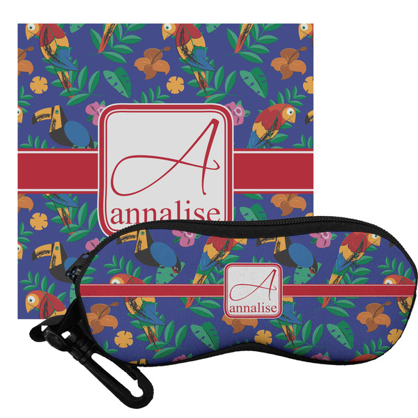 Custom Parrots & Toucans Eyeglass Case & Cloth (Personalized)