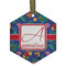 Parrots & Toucans Flat Glass Ornament - Hexagon w/ Name and Initial
