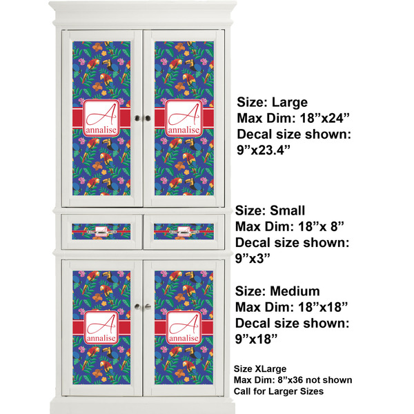 Parrots & Toucans Full Cabinet (Show Sizes)