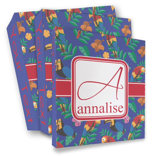Custom Parrots & Toucans 3 Ring Binder - Full Wrap (Personalized)
