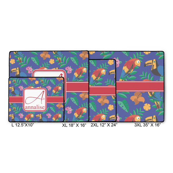 Parrots & Toucans Gaming Mats - SIZE CHART
