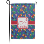 Parrots & Toucans Small Garden Flag - Single Sided w/ Name and Initial