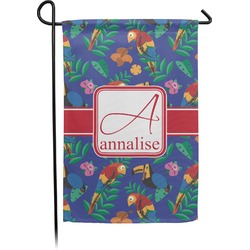 Parrots & Toucans Small Garden Flag - Double Sided w/ Name and Initial