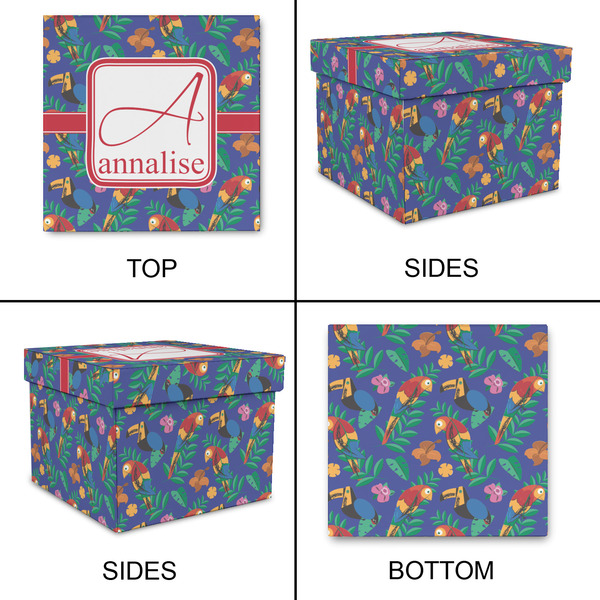 Parrots & Toucans Gift Boxes with Lid - Canvas Wrapped - Large - Approval