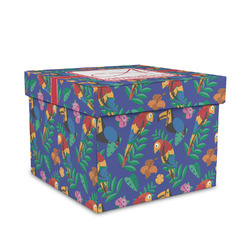 Parrots & Toucans Gift Box with Lid - Canvas Wrapped - Medium (Personalized)