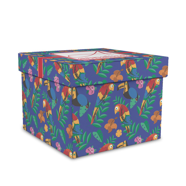 Custom Parrots & Toucans Gift Box with Lid - Canvas Wrapped - Medium (Personalized)