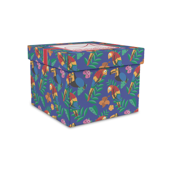 Custom Parrots & Toucans Gift Box with Lid - Canvas Wrapped - Small (Personalized)