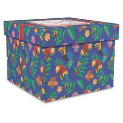 Parrots & Toucans Gift Box with Lid - Canvas Wrapped - XX-Large (Personalized)
