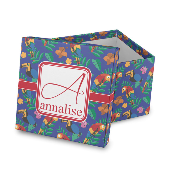 Custom Parrots & Toucans Gift Box with Lid - Canvas Wrapped (Personalized)