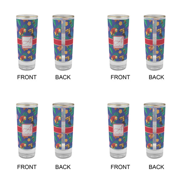 Parrots & Toucans Glass Shot Glass - 2 oz - Set of 4 - APPROVAL