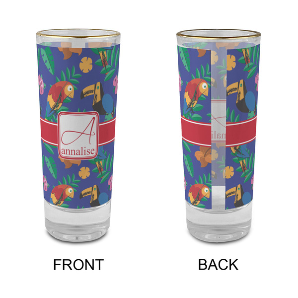 Parrots & Toucans Glass Shot Glass - 2 oz - Single - APPROVAL
