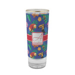 Parrots & Toucans 2 oz Shot Glass -  Glass with Gold Rim - Set of 4 (Personalized)