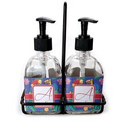 Parrots & Toucans Glass Soap & Lotion Bottle Set (Personalized)
