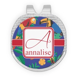 Parrots & Toucans Golf Ball Marker - Hat Clip - Silver