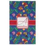 Parrots & Toucans Golf Towel - Poly-Cotton Blend - Large w/ Name and Initial