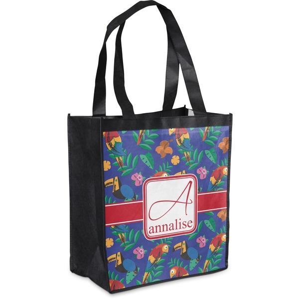 Custom Parrots & Toucans Grocery Bag (Personalized)