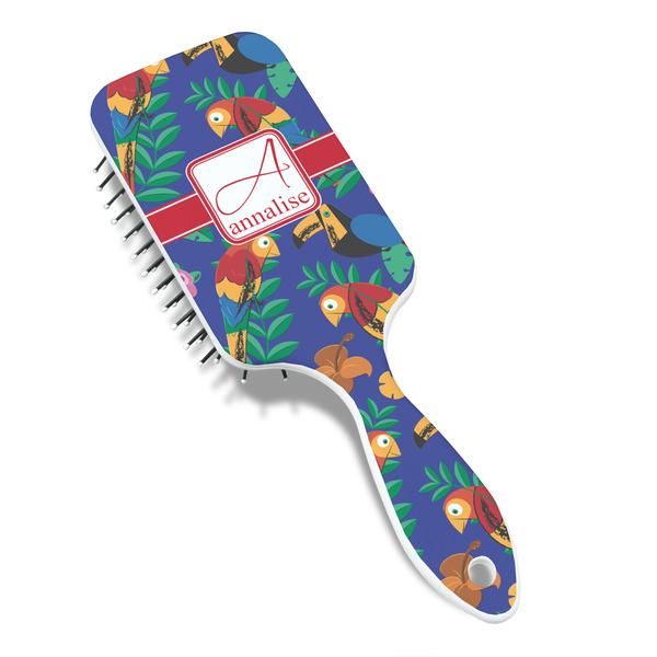 Parrots & Toucans Hair Brush - Angle View