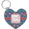 Parrots & Toucans Heart Plastic Keychain w/ Name and Initial