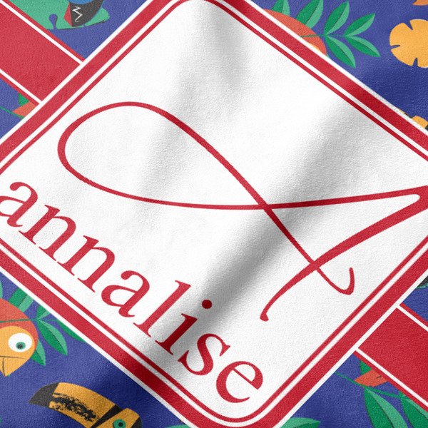 Parrots & Toucans Hooded Baby Towel- Detail Close Up