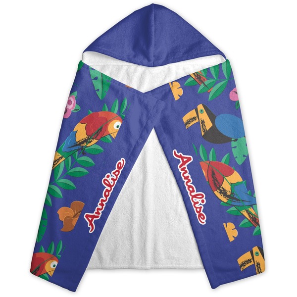 Parrots & Toucans Hooded Towel - Folded